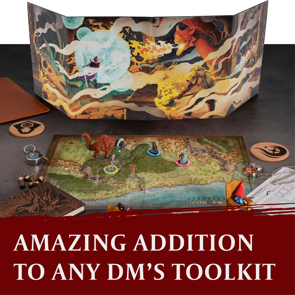 LYNX DND DM Screen 36-inch by 12-inch size fits most gaming tables.