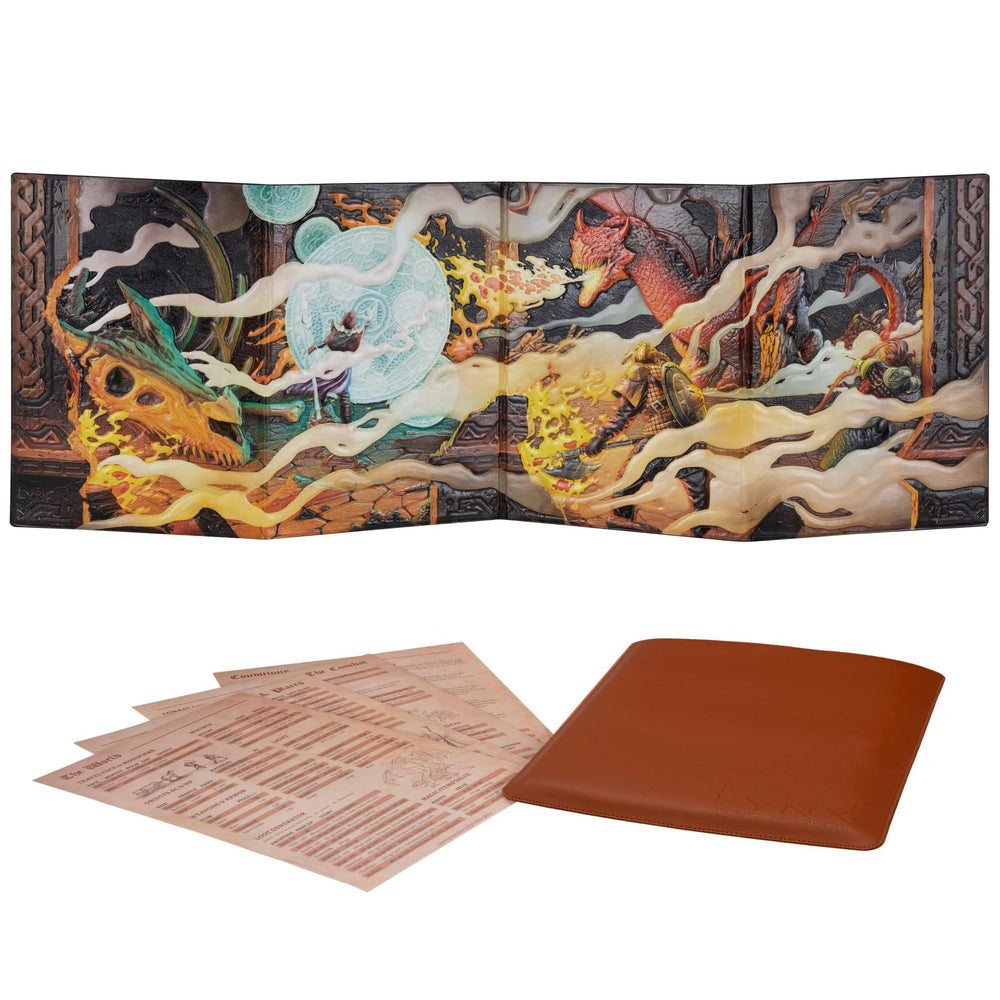 LYNX DND DM Screen immersive 3D faux-leather design enhances campaign immersion.