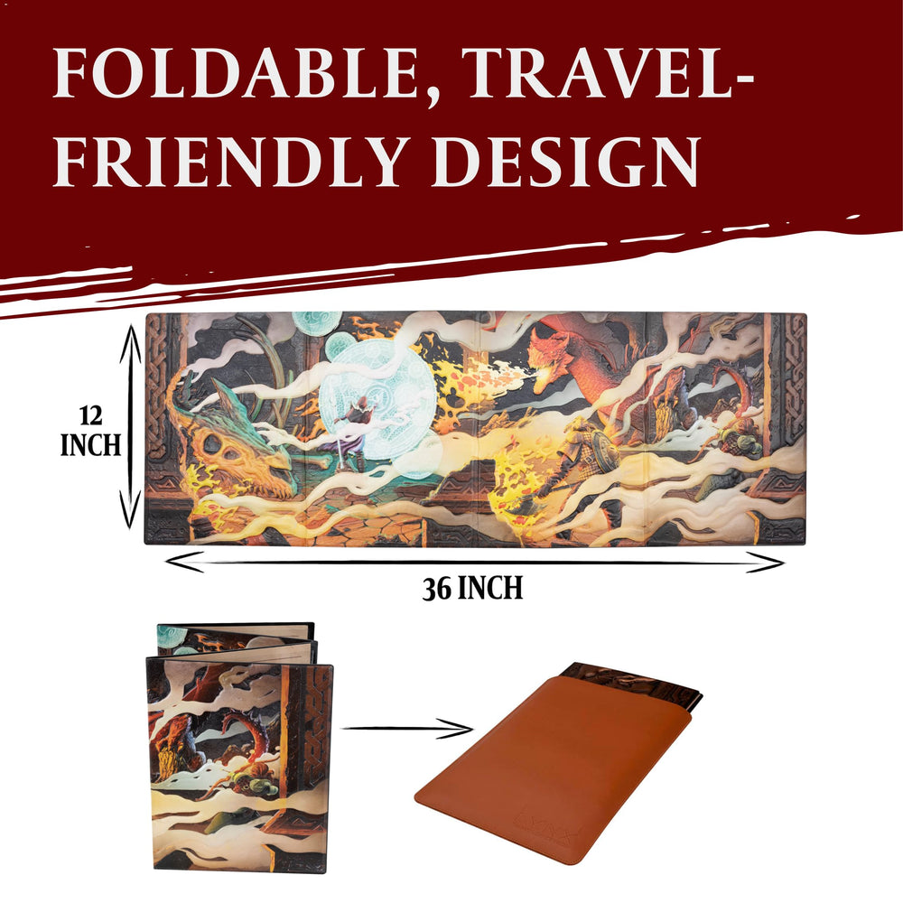 LYNX DND DM Screen portable faux-leather sleeve supports easy transport.