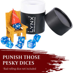 LYNX DND Dunce Hat on a die offers a lighthearted cue for fair play.