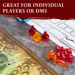 LYNX Healing Potion Tokens on a tabletop during sessions.