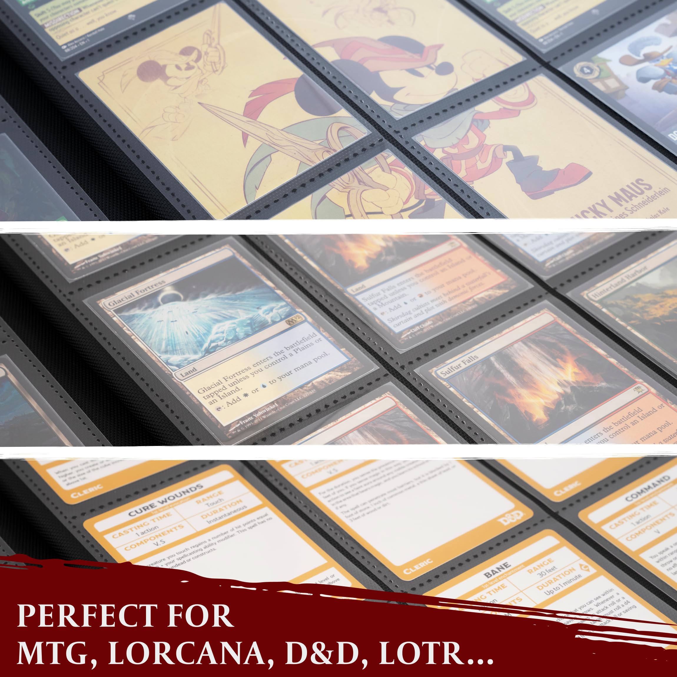 Compatible with sleeved and double-sleeved cards for versatile protection.