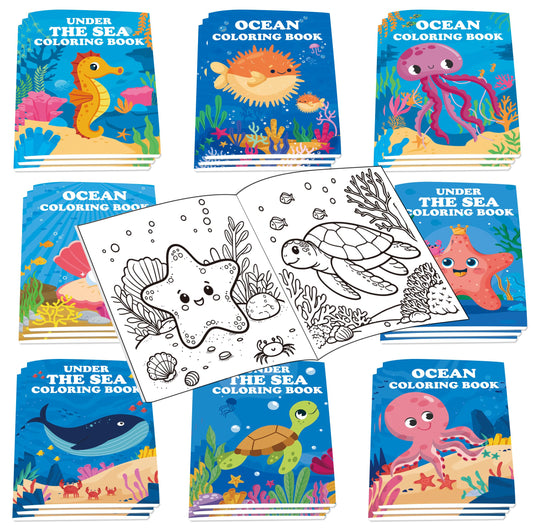 Lyosehy under-the-sea mini coloring book cover, ideal for party favors.