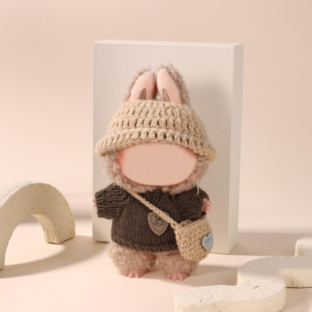 Lyreh 3-piece brown doll outfit bag adds cute accessory for collections.