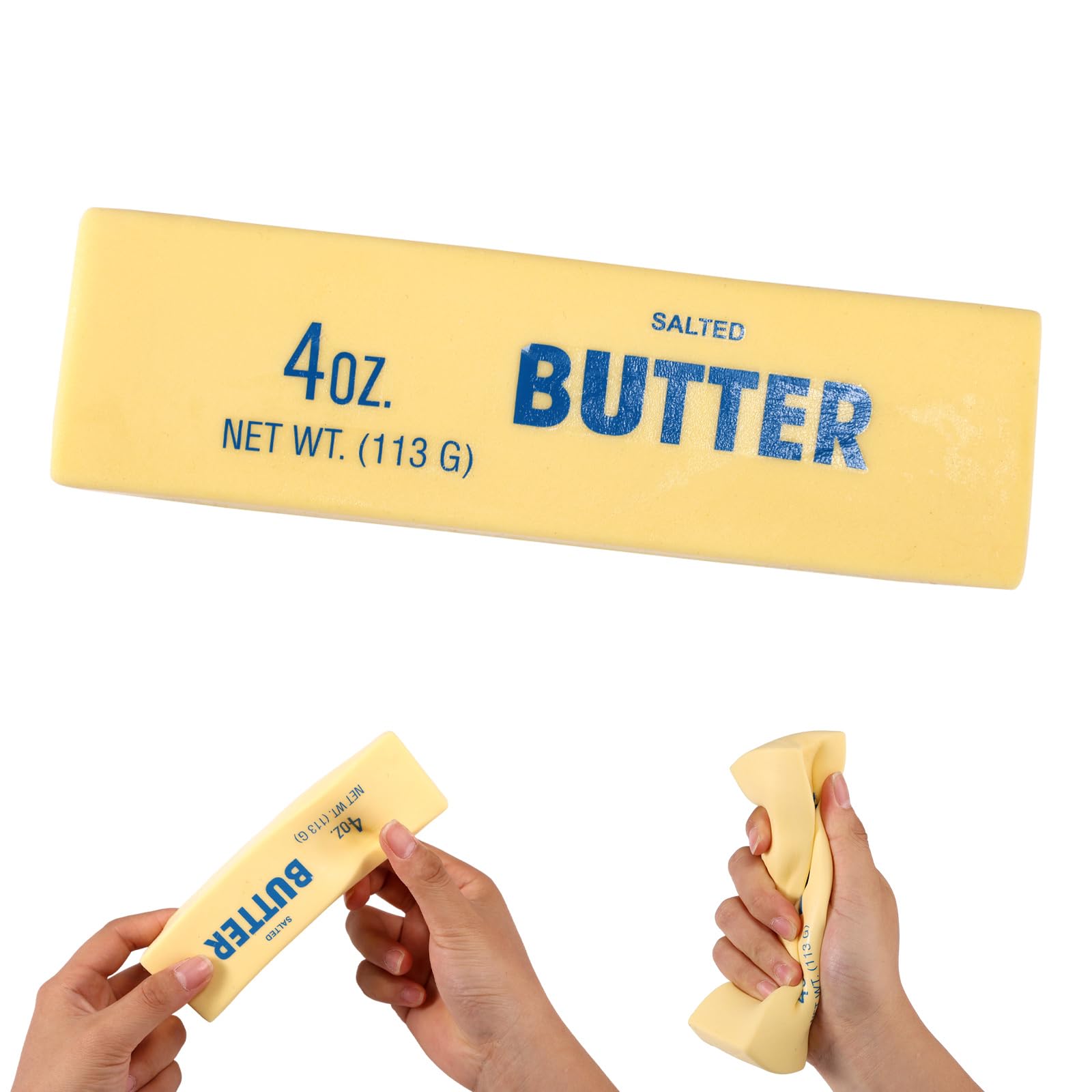 Lyreh squeeze butter toy 3pc set closeup, soft PU texture for tactile focus.