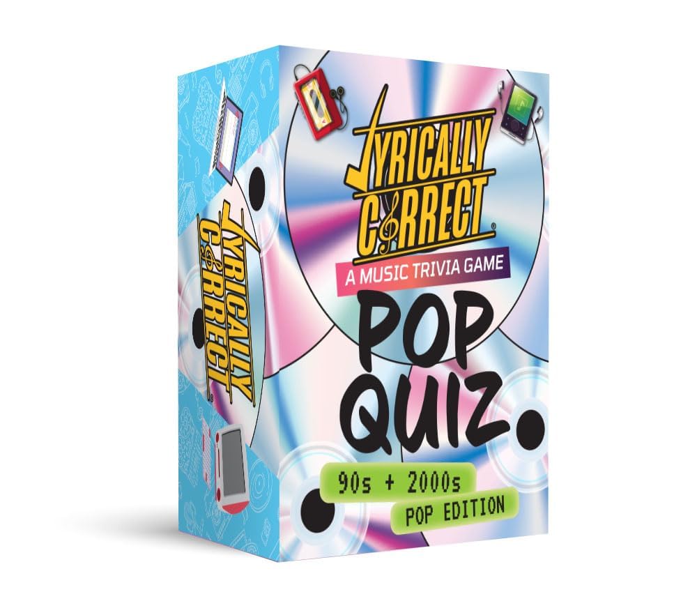 Lyrically Correct 90s-2000s trivia cards front view for nostalgic party vibes