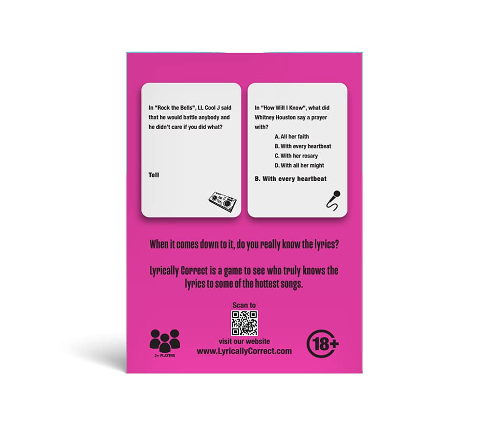 Lyrically Correct challenge cards unboxing view, adds surprise twists to game night.