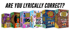 Lyrically Correct game-night setup with players enjoying a lively round