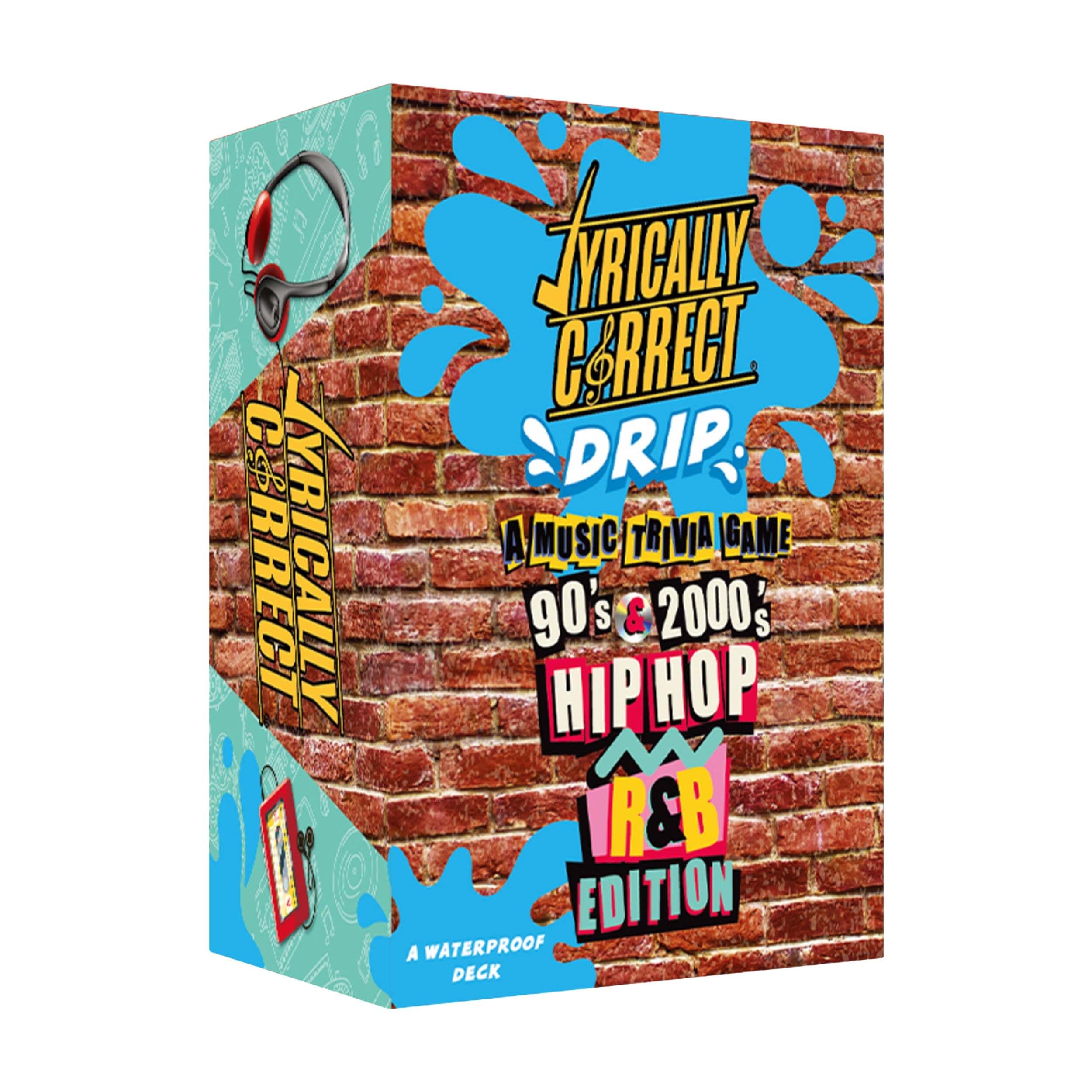Lyrically Correct OG waterproof trivia cards cover for outdoor fun and easy cleaning.