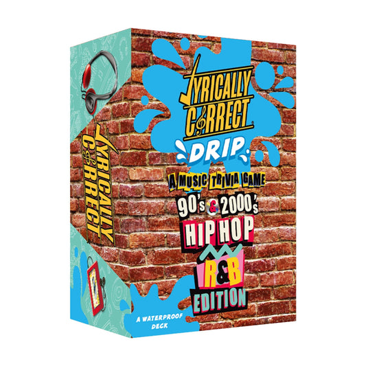 Lyrically Correct OG waterproof trivia cards cover for outdoor fun and easy cleaning.