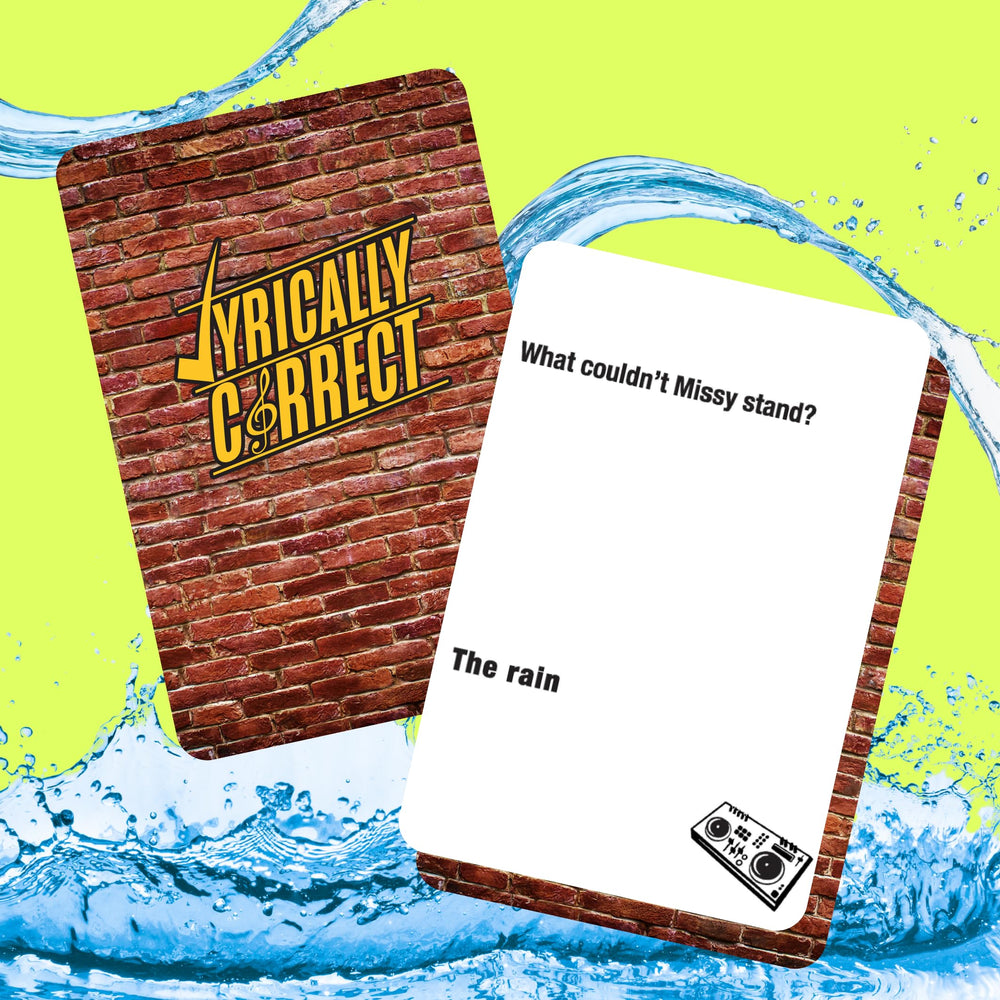 Lyrically Correct OG poolside play image, splash-proof deck for sunny gatherings.