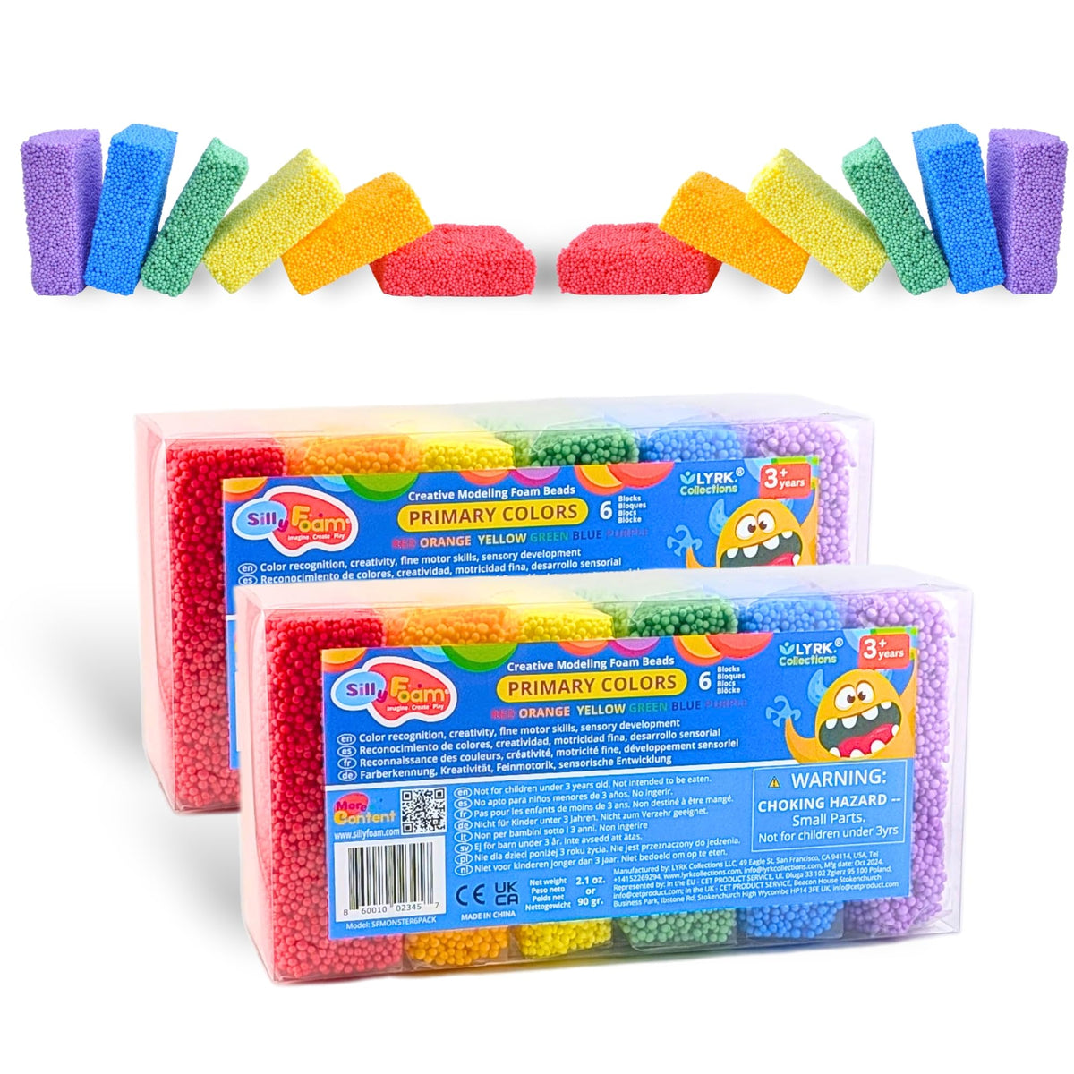 LYRK Silly Foam 6-bright-colors-pack for creative, mess-free crafts.