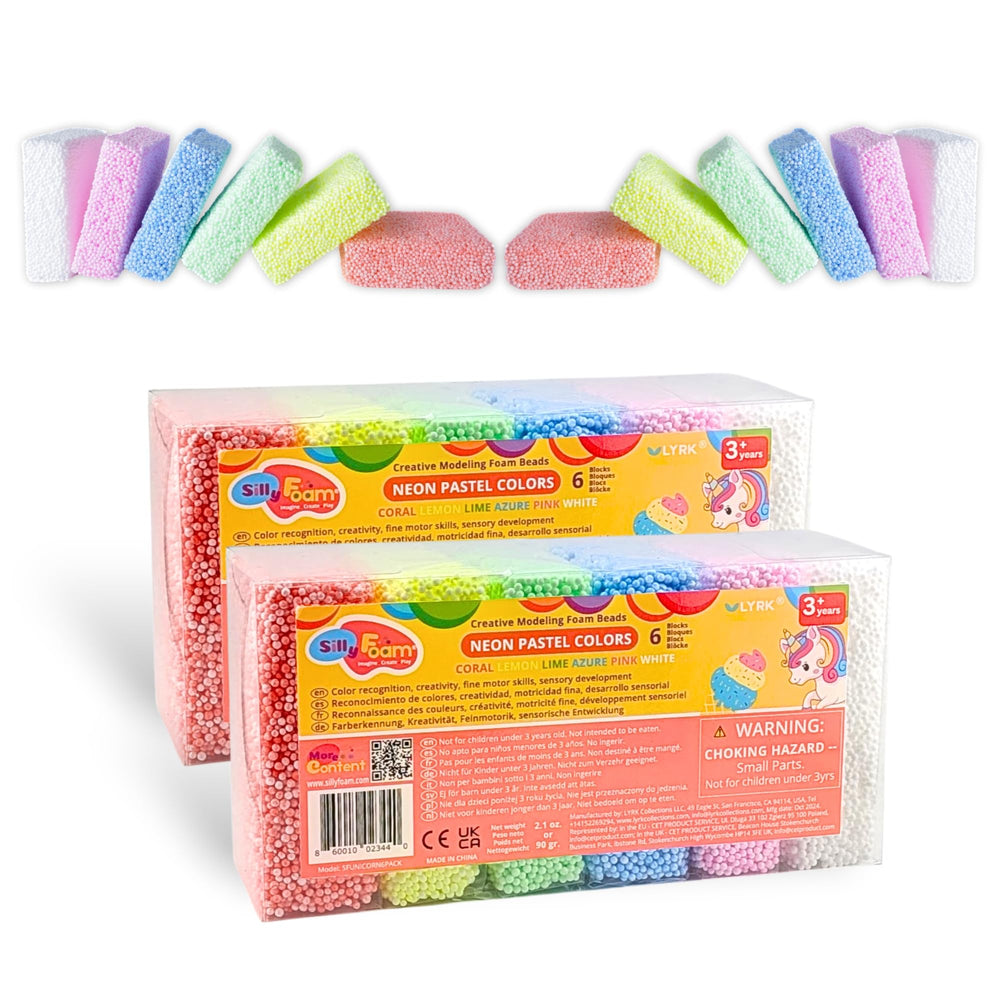 LYRK Silly Foam beads color palette shows vibrant hues for creative play and color mixing.