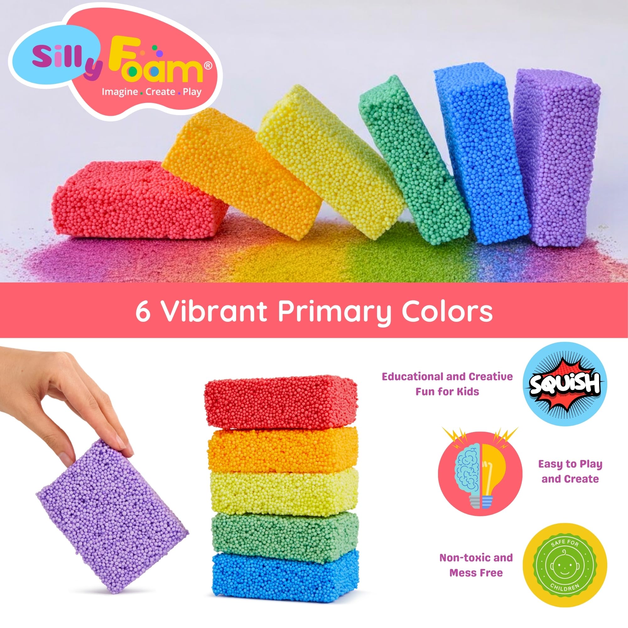 LYRK Silly Foam beads in hands for moldable sensory play