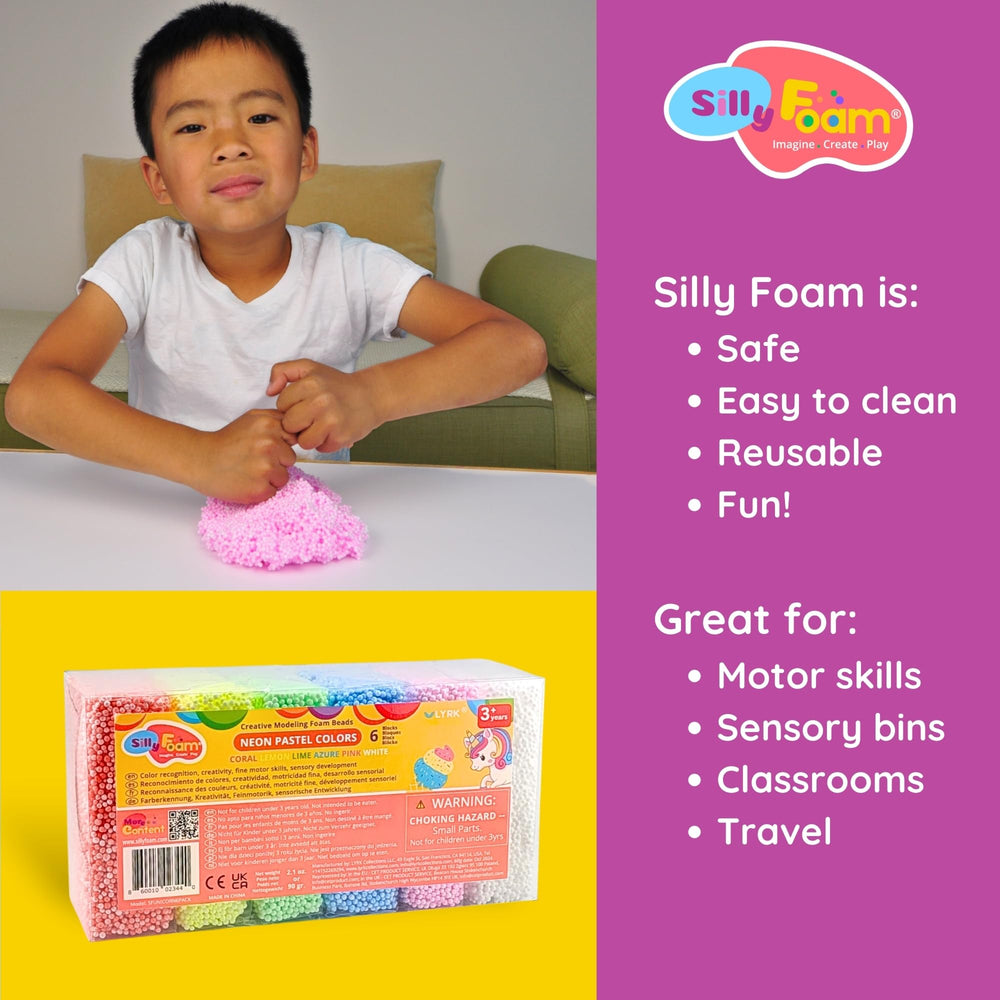 LYRK Silly Foam beads stored in a resealable bag