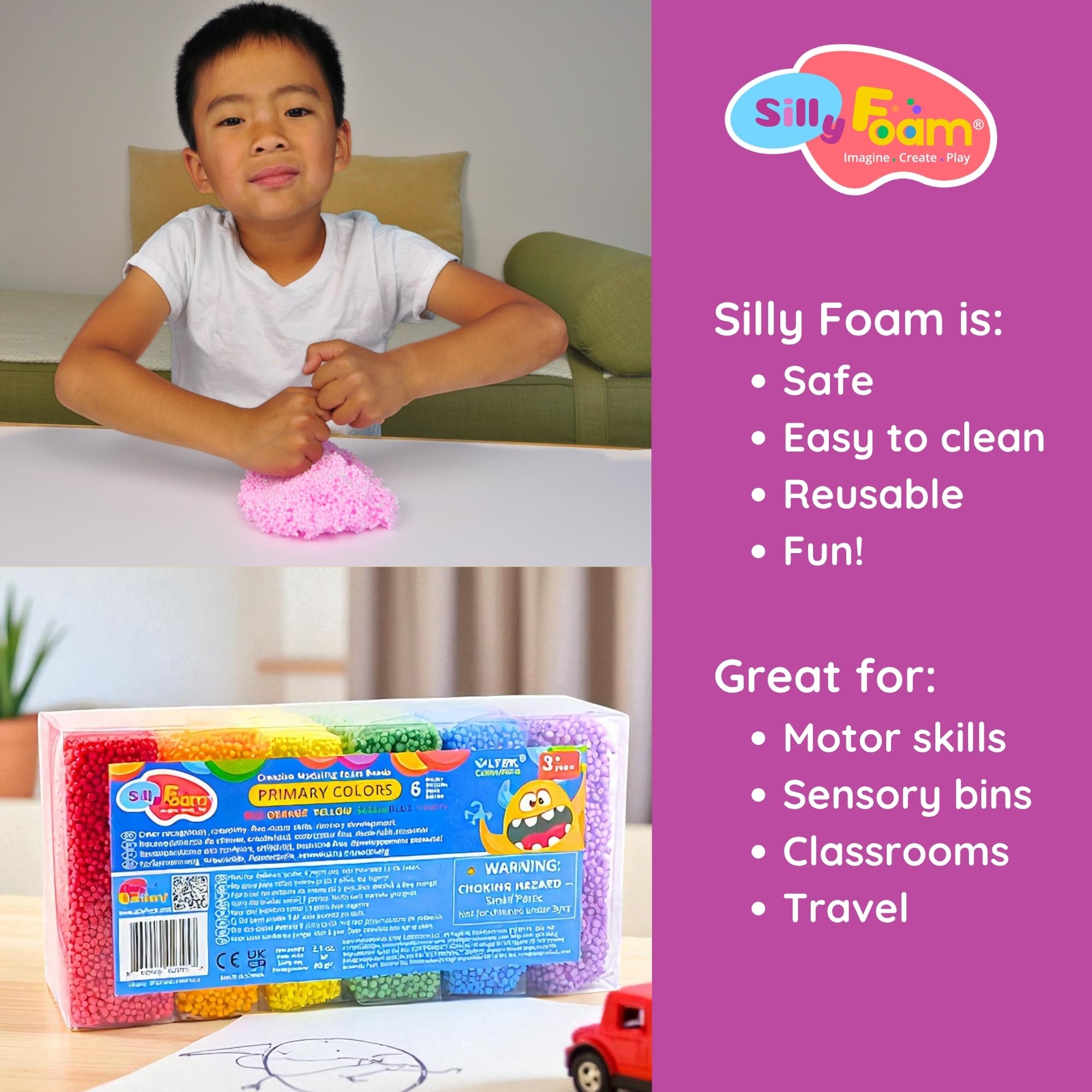 LYRK Silly Foam travel-friendly pack for on-the-go fun.