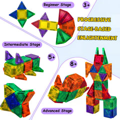 Lyzaoc kids building creative structures with magnetic tiles