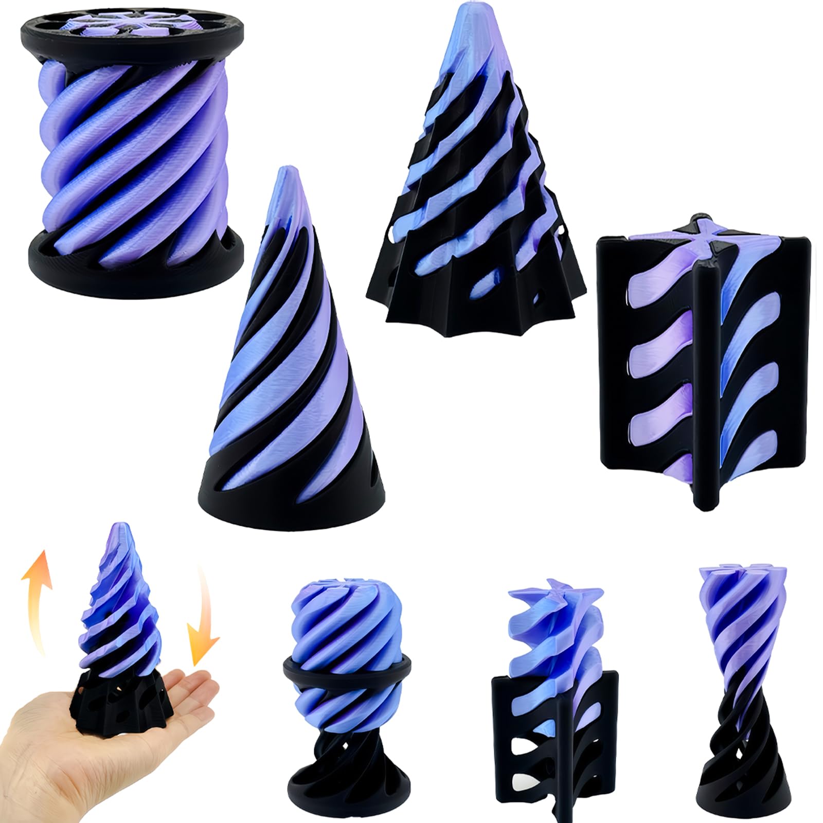 Lyzbbsoy impossible cone 4-pack front view offers portable focus-friendly fidgeting