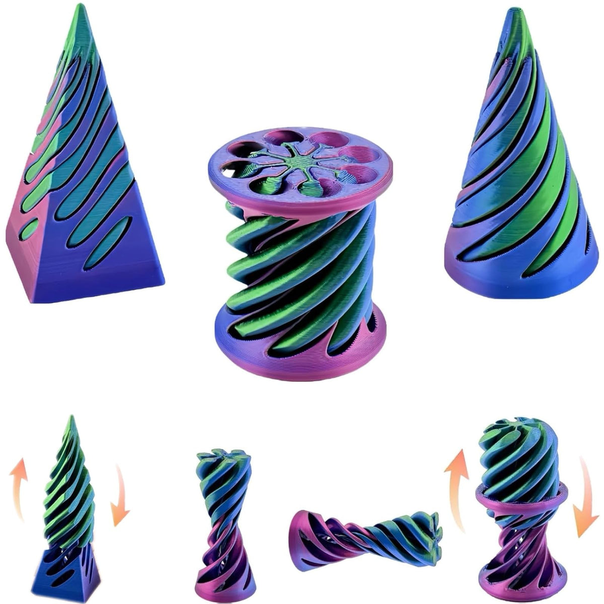 Lyzbbsoy impossible cone detail highlighting precise 3D printing and smooth finish for desktop display.