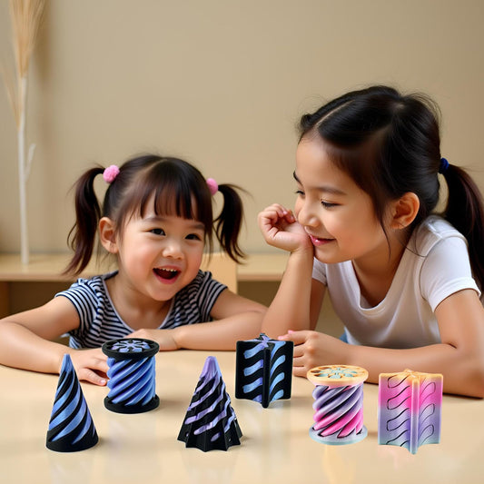 Lyzbbsoy spiral cone fidget side view highlights smooth, calming spins
