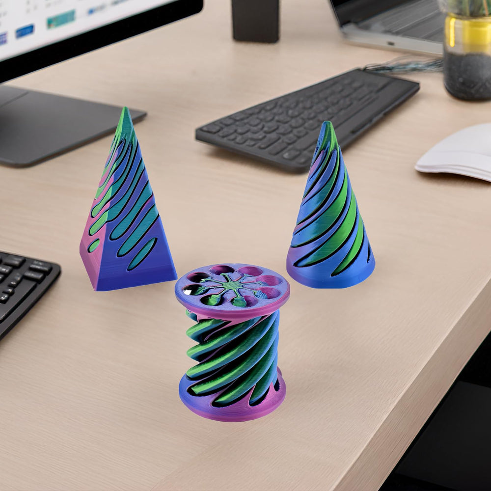 Lyzbbsoy spiral cone fidget assembly shows dual-piece design for versatile play.