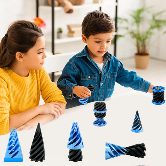Lyzbbsoy Spiral Cone fidget movement highlights smooth twisting and visual vortex effects.