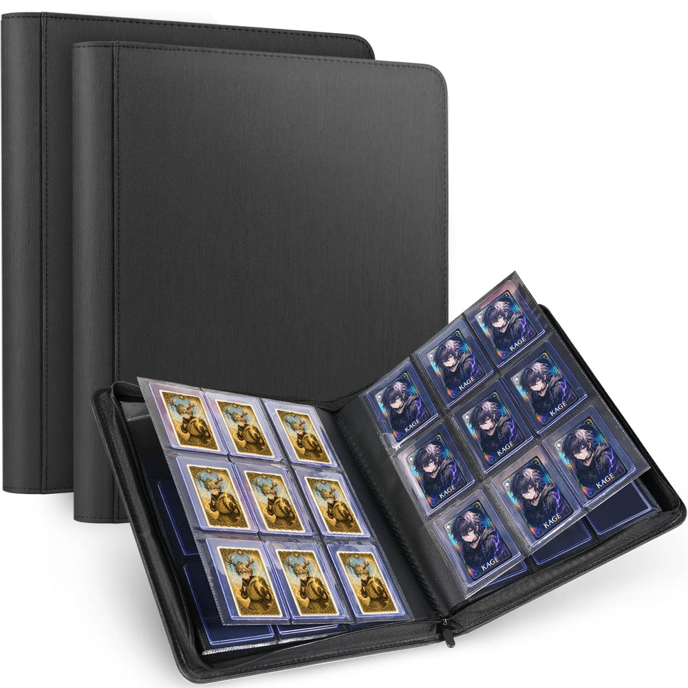 Lzerking two-pack binder front view with durable PU leather and reinforced spine