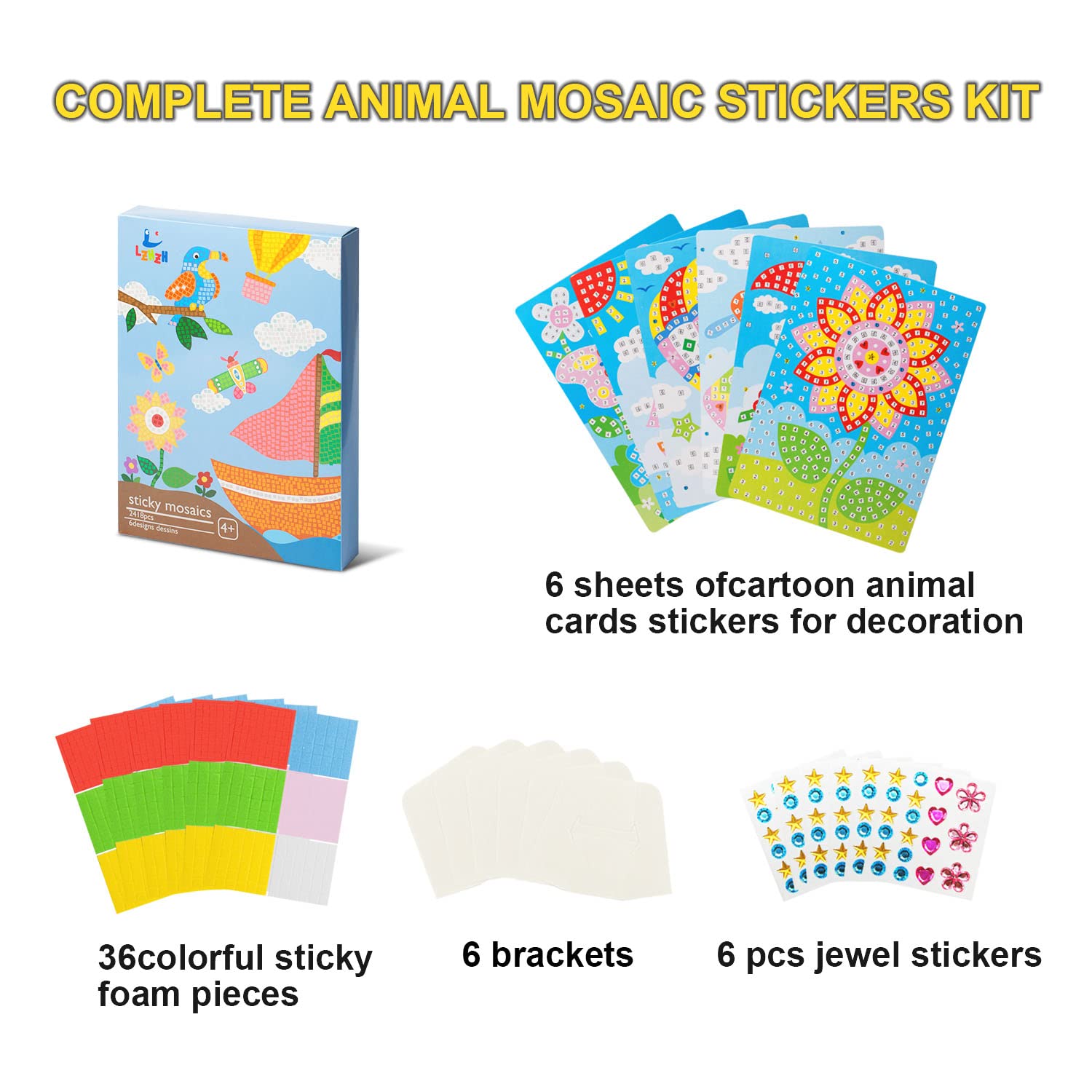 LZHZH airplane mosaic sticker supports imaginative playtime crafts