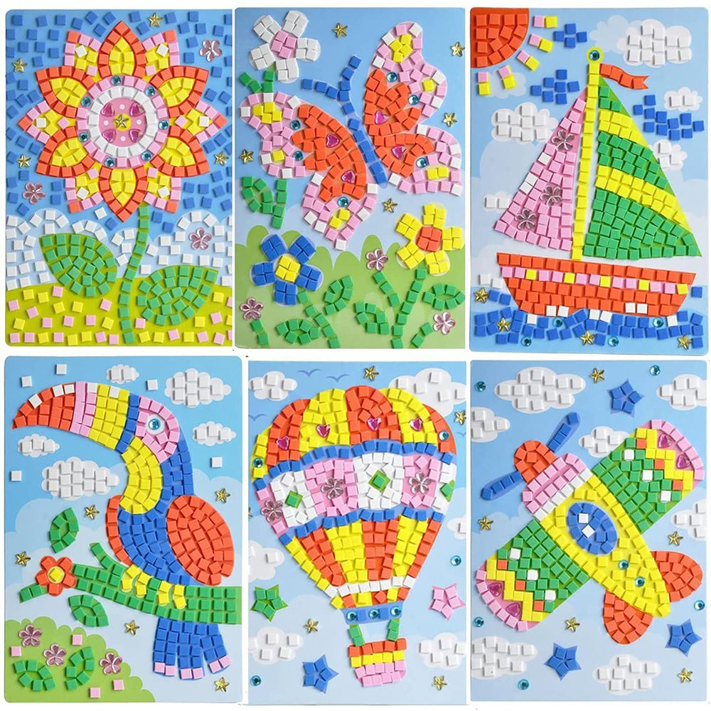 LZHZH mosaic sunflower sticker for kids promotes creative play