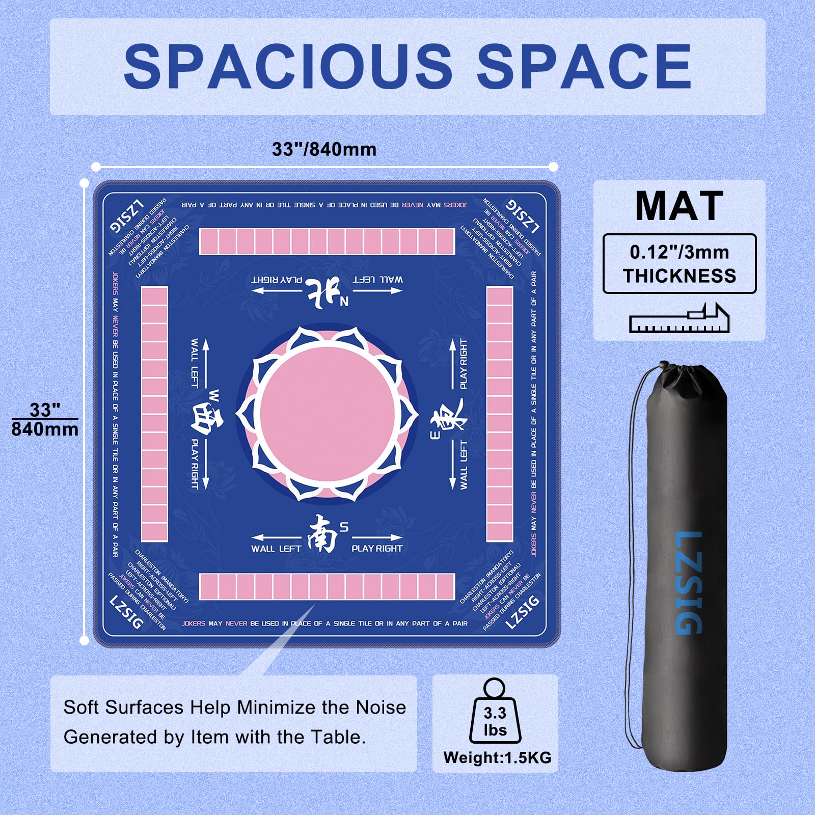 LZSIG mahjong mat highlights tile glide for faster, smoother rounds