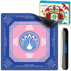 LZSIG Mahjong Mat with blue silky surface for smooth tile movement and quiet play.