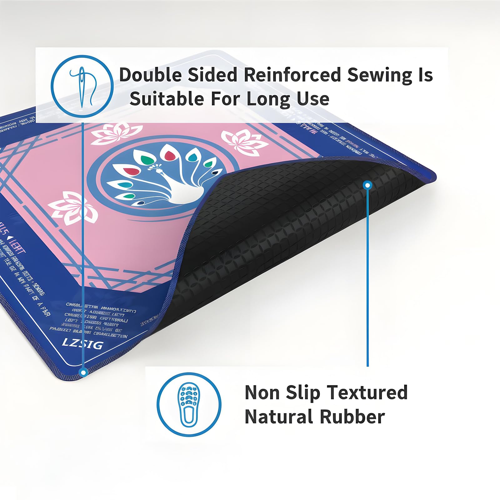 LZSIG 33-inch Mahjong Mat provides ample space for play.