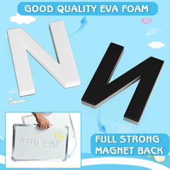 Lzttyee EVA alphabet letters on a whiteboard for classroom practice.