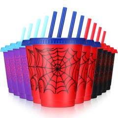 Lzuhoa spider cups style A with lids and straws for easy party serving
