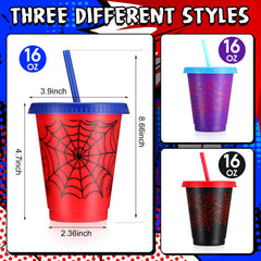 Lzuhoa spider cups style C with lids and straws for crowd-friendly sipping