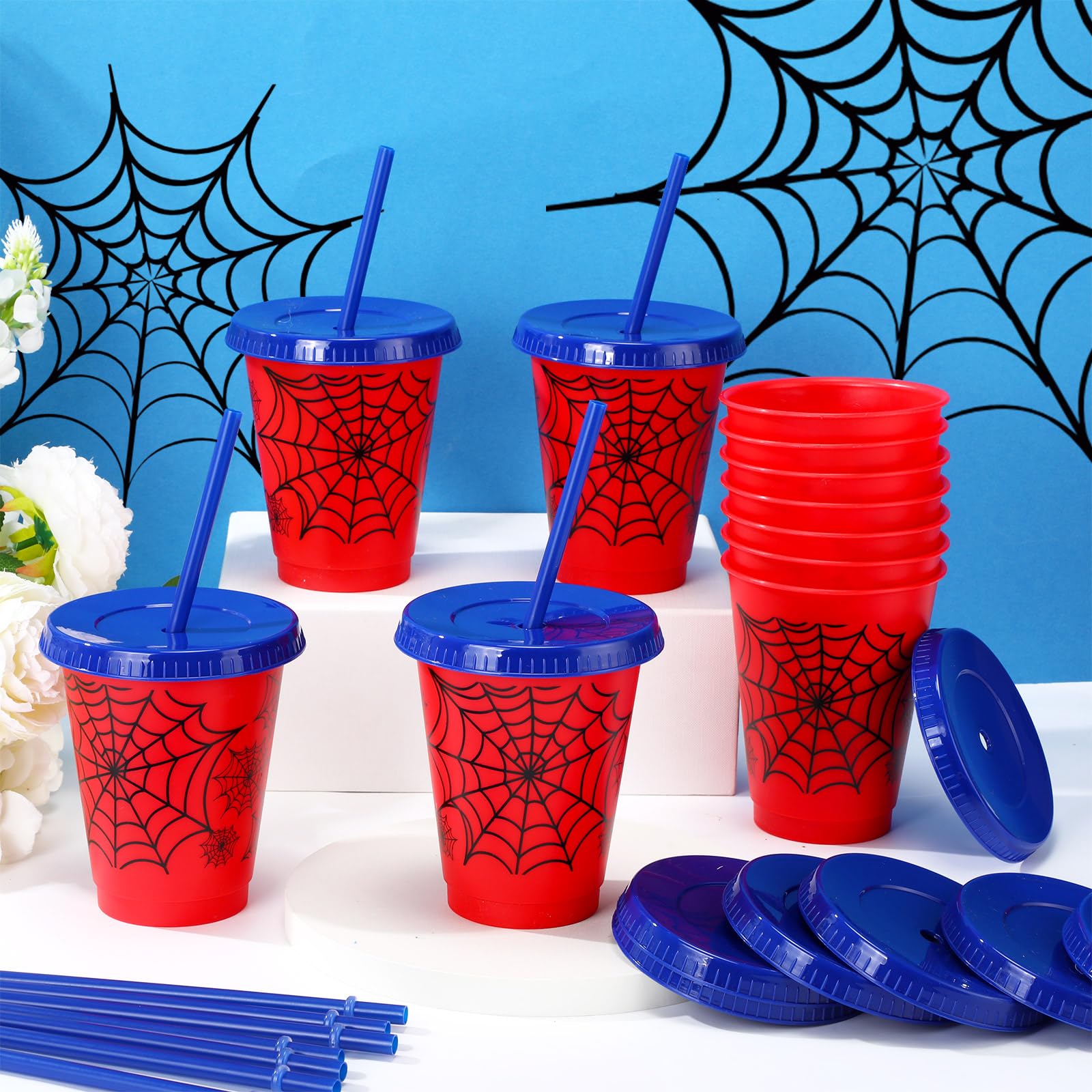 Lzuhoa spider cups party-favor set provides durable celebration options.