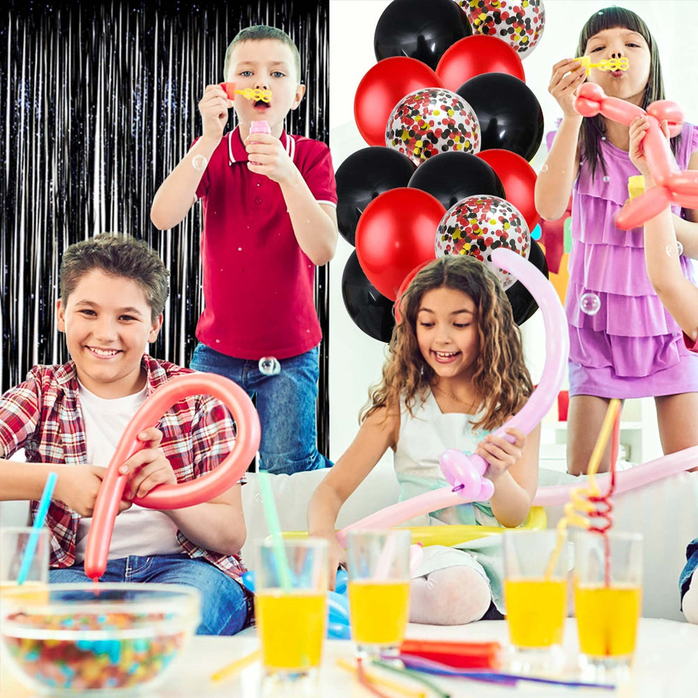 LZVPL 12-inch black balloon provides high-contrast decor.