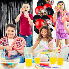 LZVPL 12-inch black balloon provides high-contrast decor.