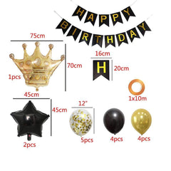 LZVPL Gold crown balloon elevates milestone party visuals.