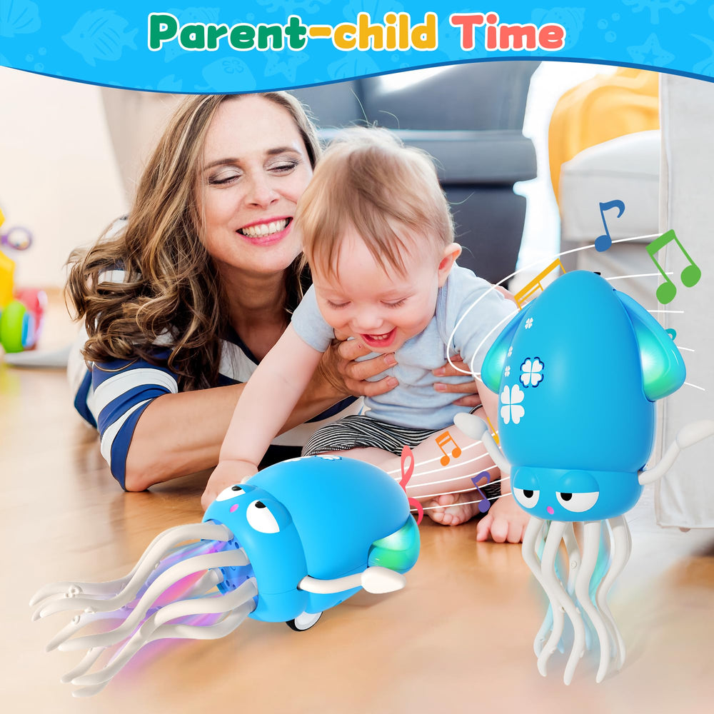 LZZAPJ Octopus crawls and dodges obstacles to encourage active motor play.
