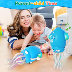 LZZAPJ Octopus crawls and dodges obstacles to encourage active motor play.