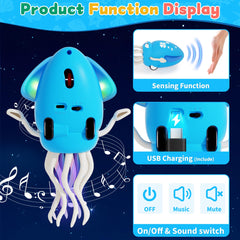 LZZAPJ Octopus in dancing mode sways and lights to a cheerful rhythm.