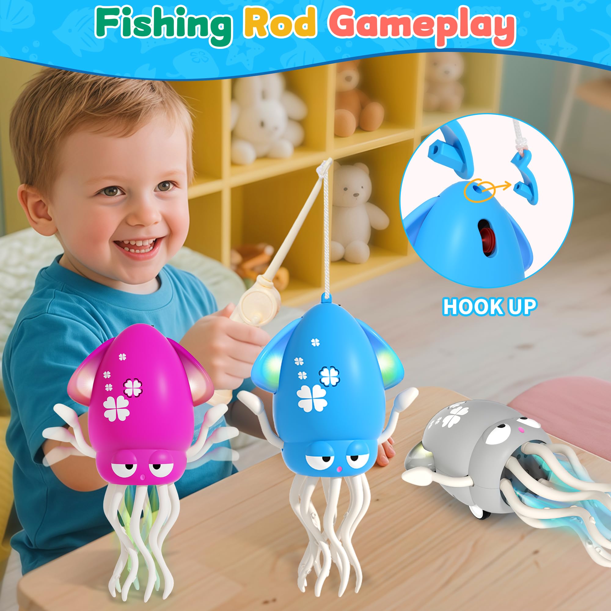 LZZAPJ Octopus with obstacle sensor guides safe crawling exploration.