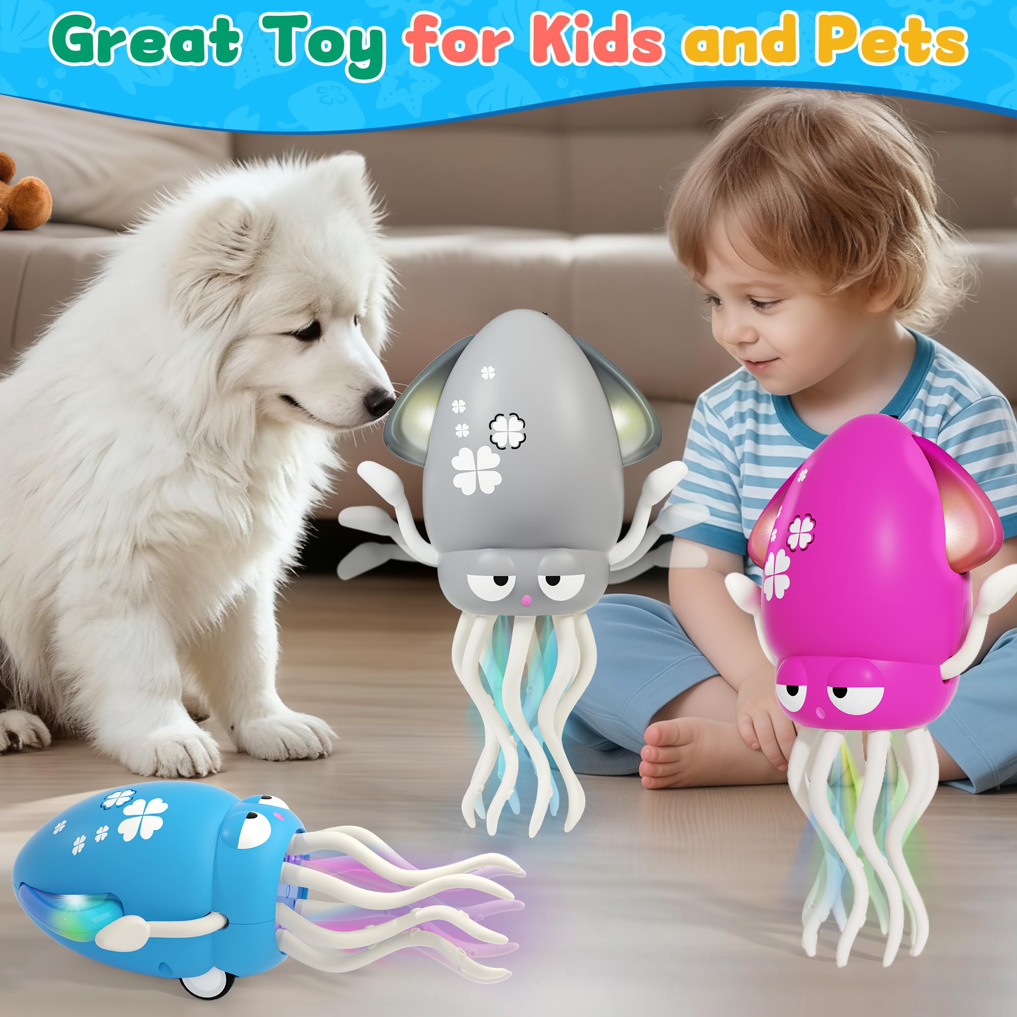 LZZAPJ octopus dance mode delivers rhythmic visuals for tummy time and exploration.