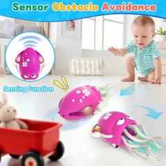 LZZAPJ octopus toy uses obstacle-sensor to guide safe crawling sessions.
