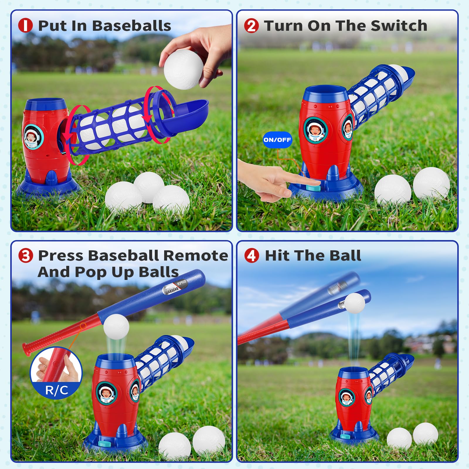 LZZAPJ T Ball Set remote control enables easy pitching practice