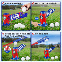LZZAPJ T Ball Set remote control enables easy pitching practice
