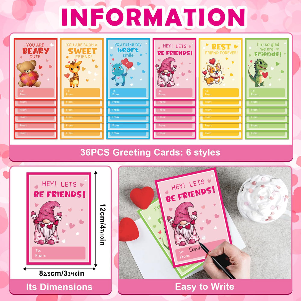 M AMFEOV valentines day card set designed for classroom exchanges and sharing.