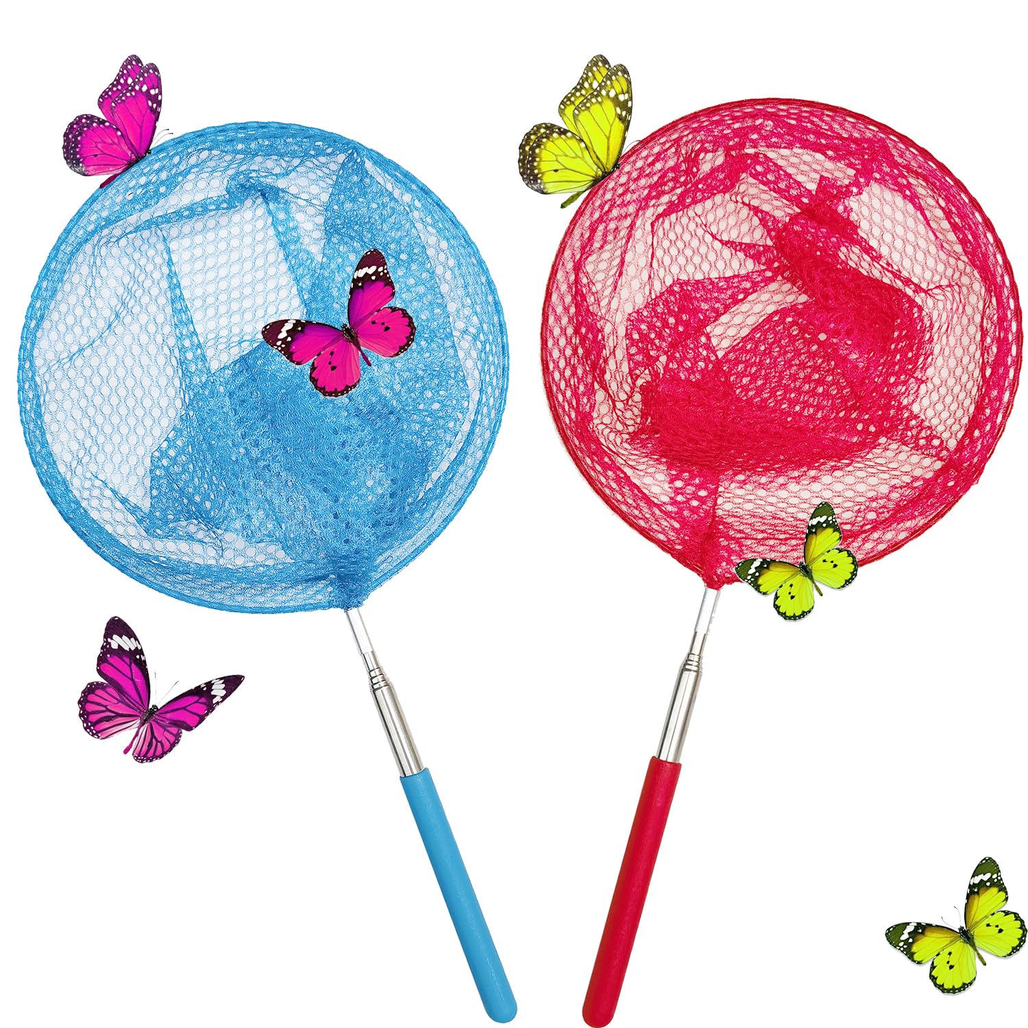 M-jump kids telescopic butterfly net extended for easy catching outdoors.