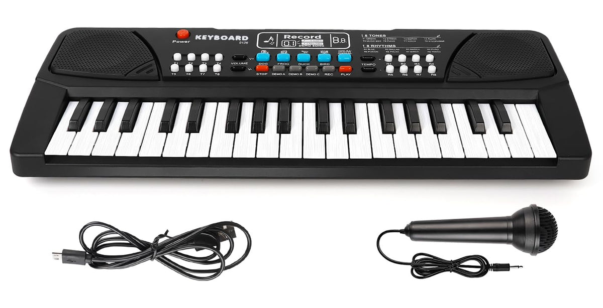 M SANMERSEN 37-key keyboard front view ideal for beginner practice.